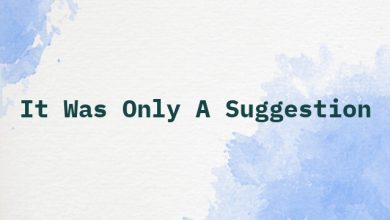 It Was Only A Suggestion